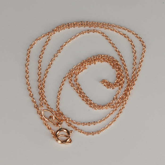 14K Rose Gold Cable Link Chain 16.5