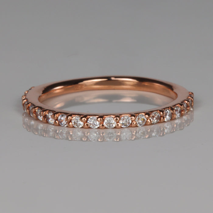 rose gold estate ring with cubic zirconia stones