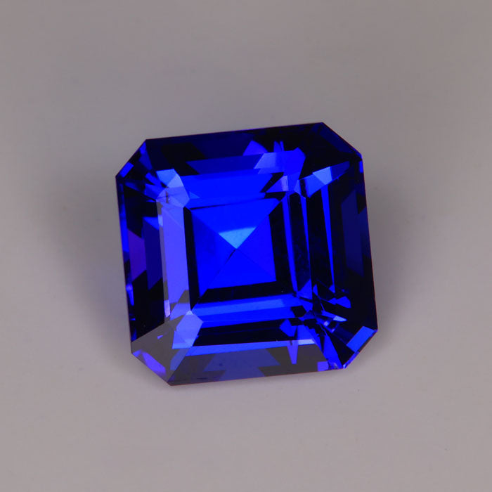 blue violet square step tanzanite gemstone