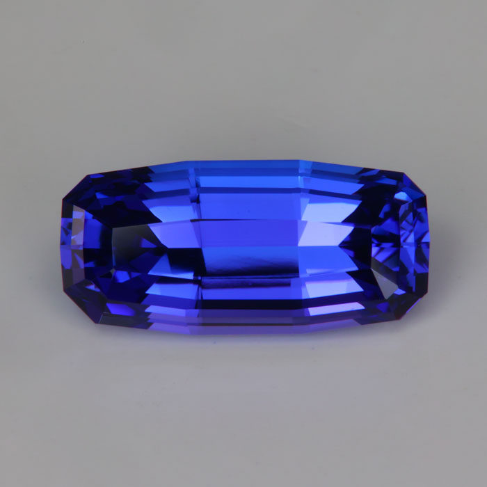 tapered emerald cut violet blue tanzanite gem