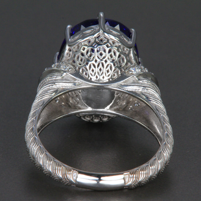 tanzanite statement ring diamonds white gold