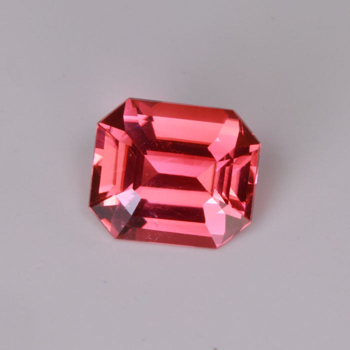 pink color tourmaline gemstone emerald cut