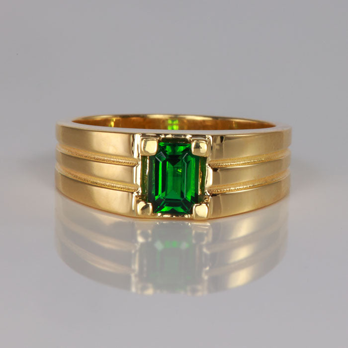 18K Yellow Gold Chrome Tourmaline Gent s Ring 1.11 Carats Moriartys Gem Art