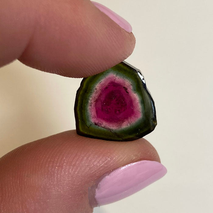 Watermelon Tourmaline Slice selling Pair