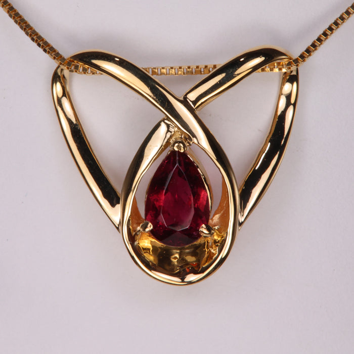 pear shape tourmaline estate pendant 