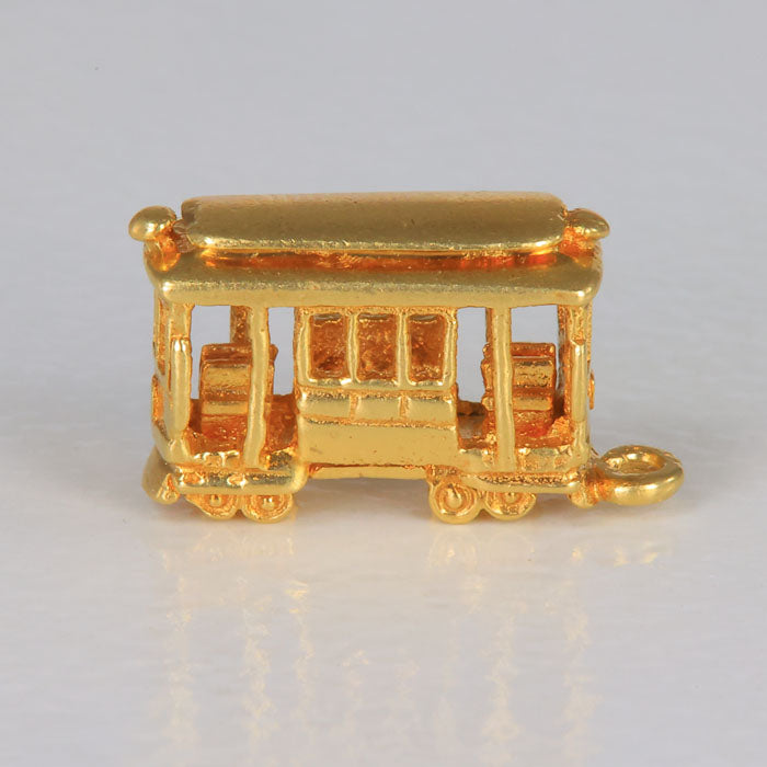 yellow gold train trolley pendant 