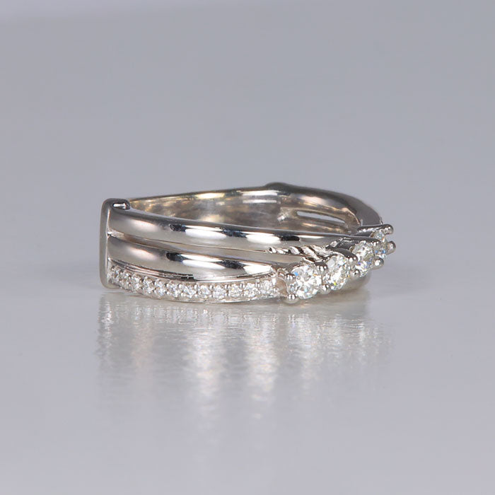 diamond ring crossover white gold 