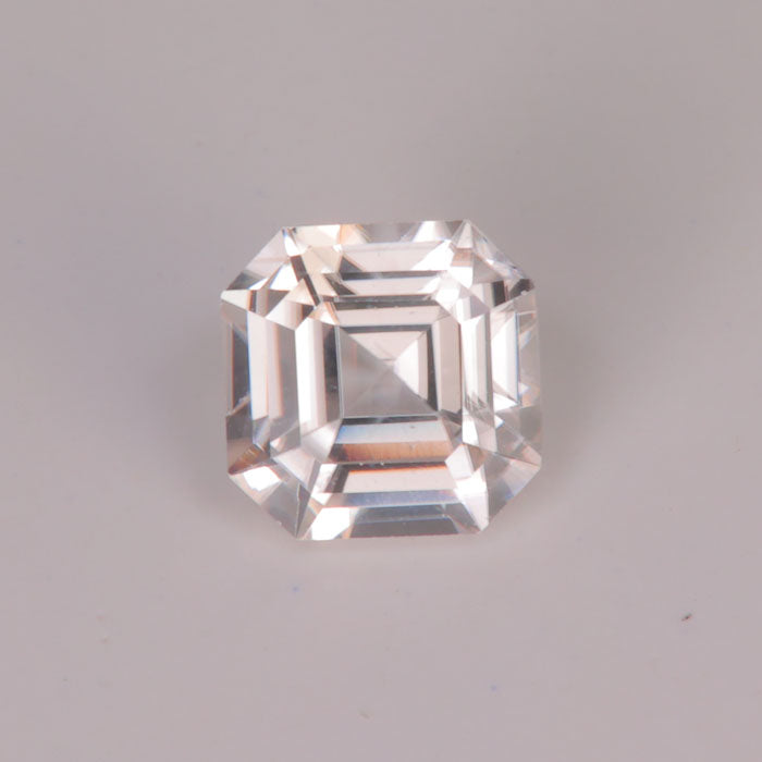 asscher cut white zircon gemstone