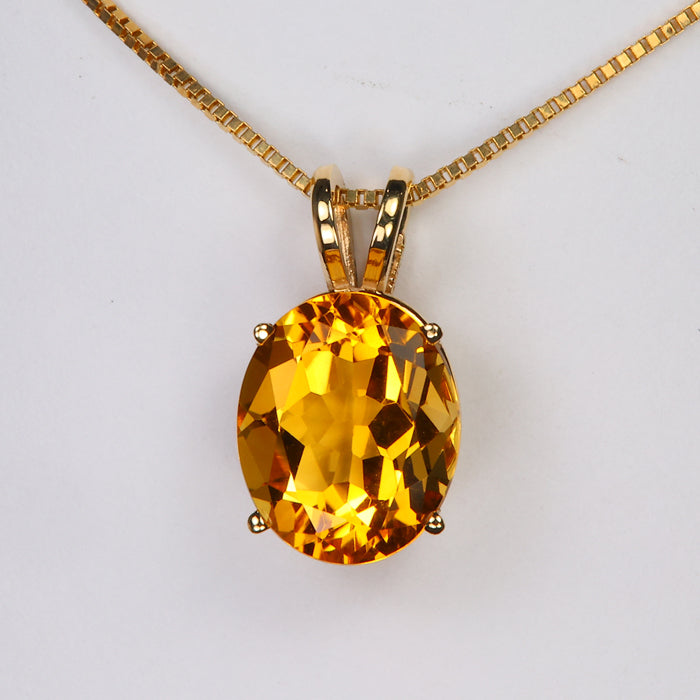 oval cut citrine gemstone pendant 