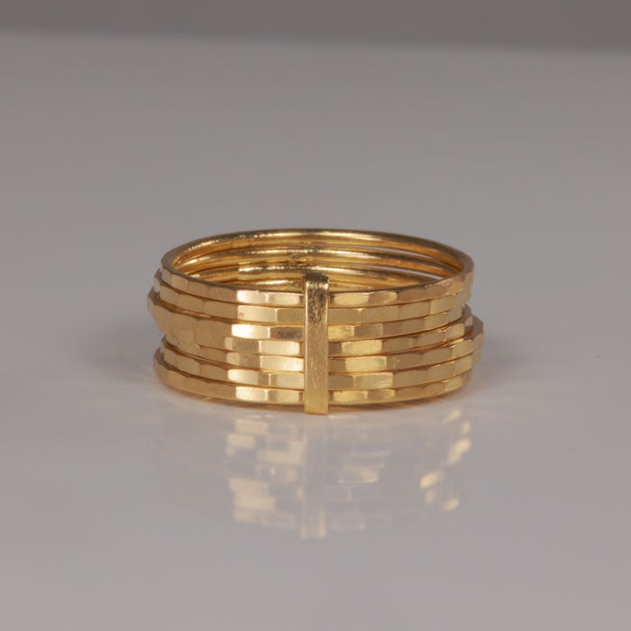 yellow gold stacked ring