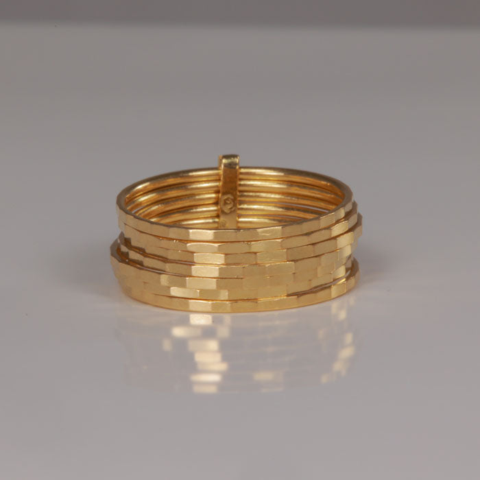 yellow gold multi ring stack