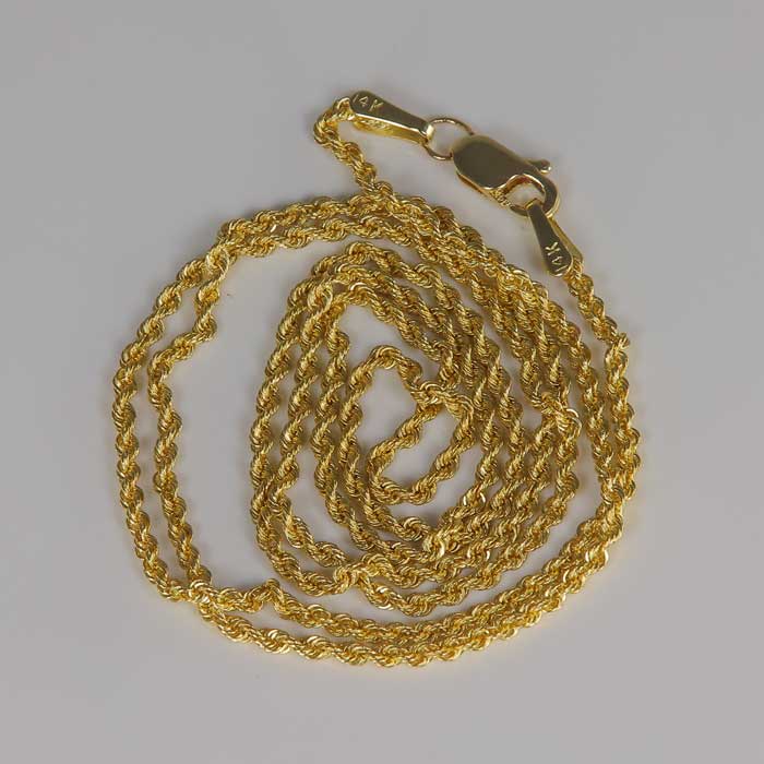 estate chain rope link yellow gold