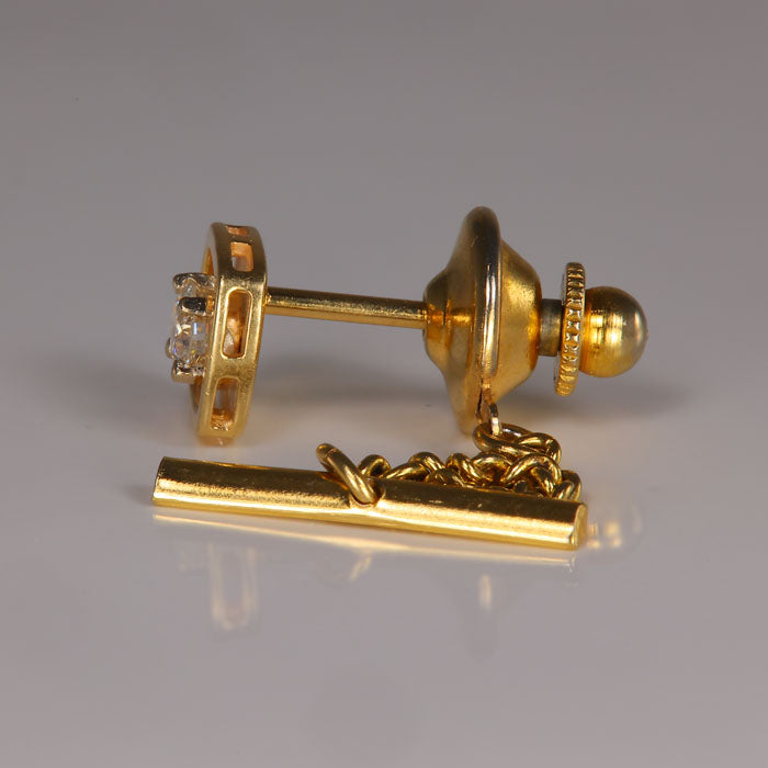 gold and diamond tie tack