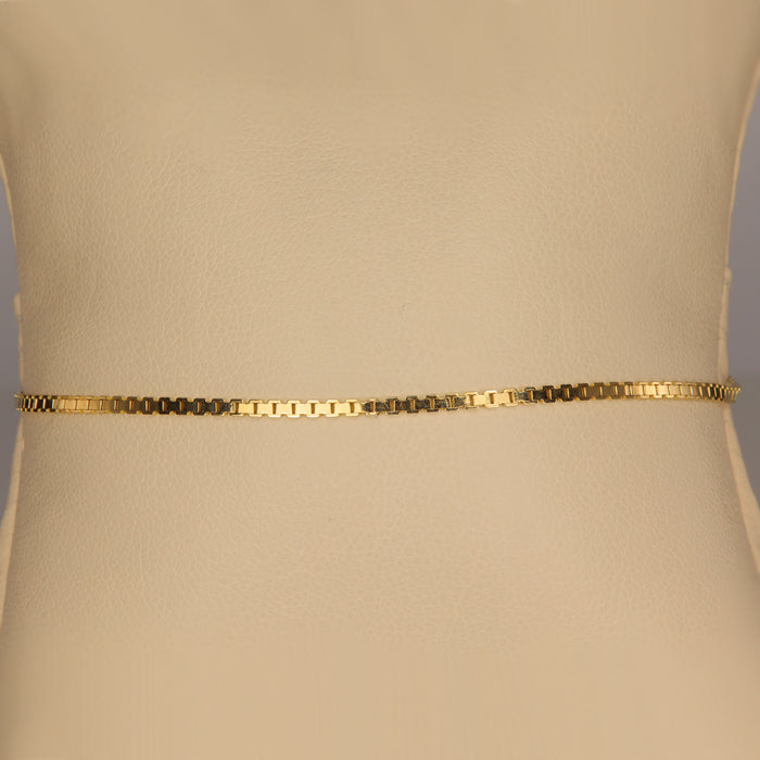 flat box style bracelet in yellow gold