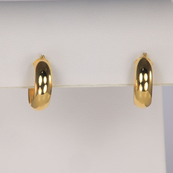 huggie hoop earrings yellow gold