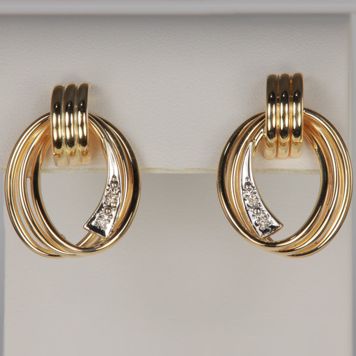 estate earrings with diamond accents