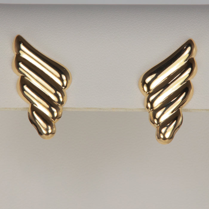 estate gold vintage wing style earrings