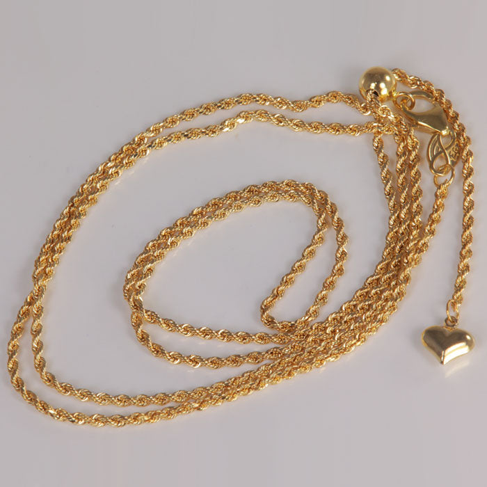 adjustable yellow gold rope link chain
