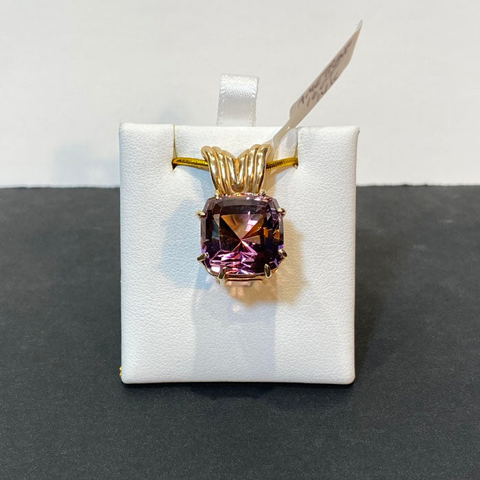 yellow gold  ametrine pendant