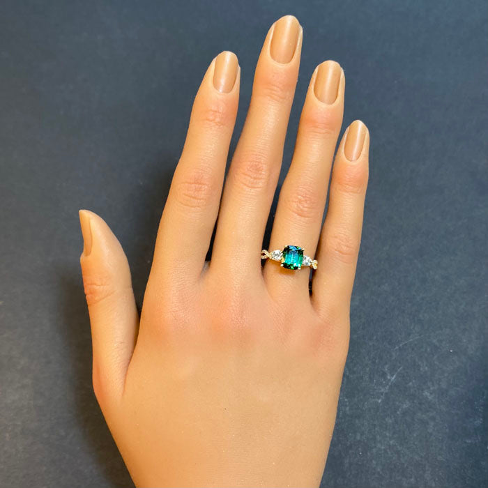 Princess Cut Aquamarine Engagement Ring with Diamond Filigree Basket ⋆  Laurie Sarah