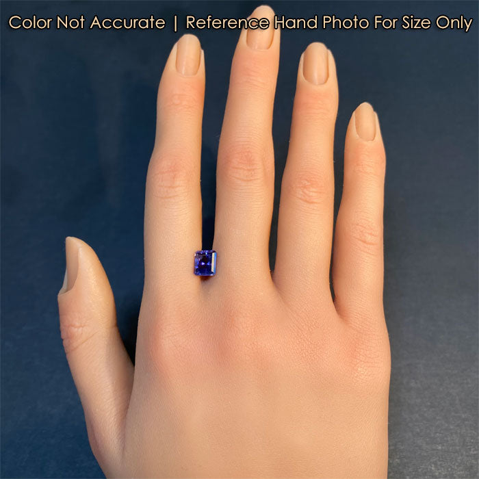 rare tanzanite gemstone barion style emerald cut violet color