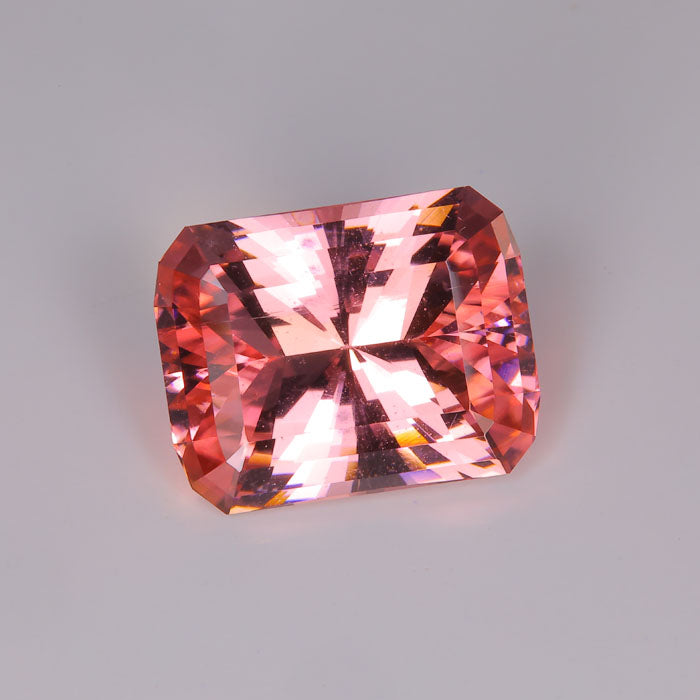 pink color tourmaline gemstone barion emerald cut