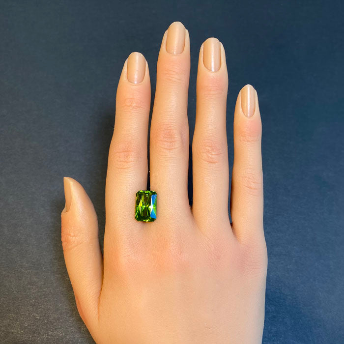 peridot gemstone emerald cut 