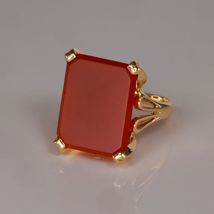 14k yellow gold carnelian ring