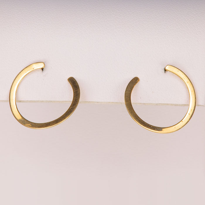 yellow gold circular earrings