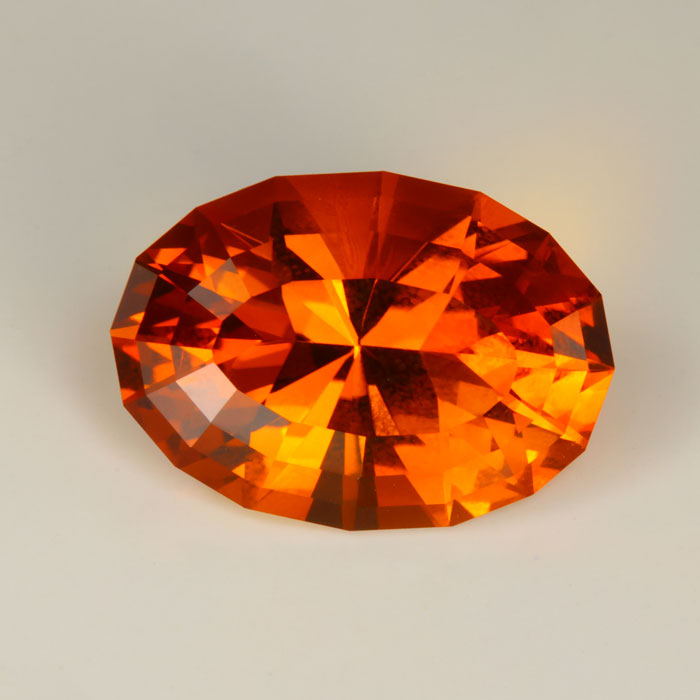 orange color citrine quartz oval cut gemstone