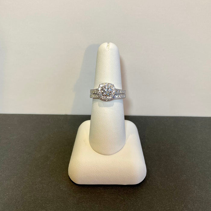 diamond and white gold wedding and engagement set 