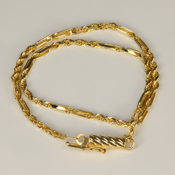 yellow gold bracelet figarope chain