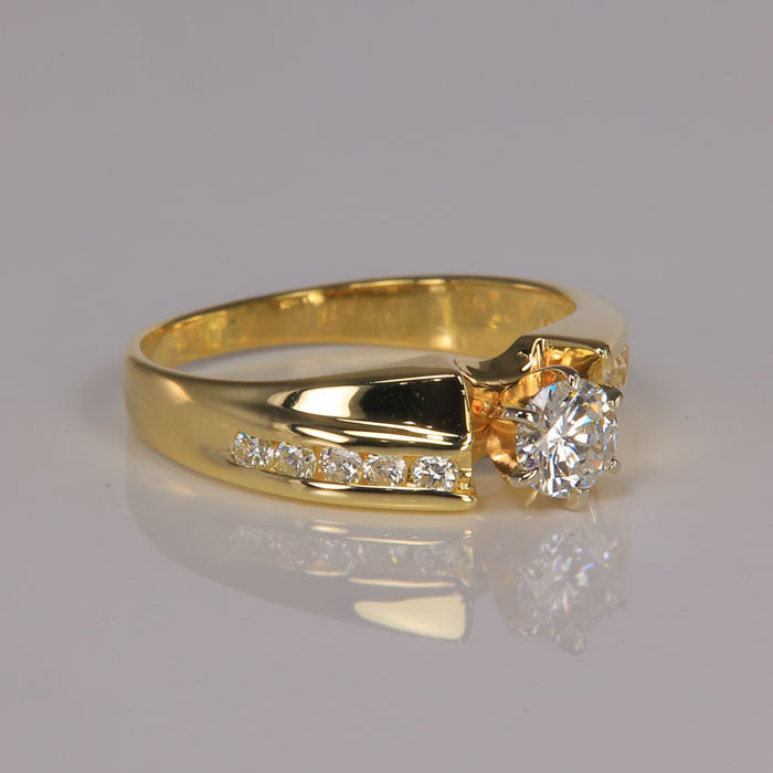 yellow gold ring with diamonds 