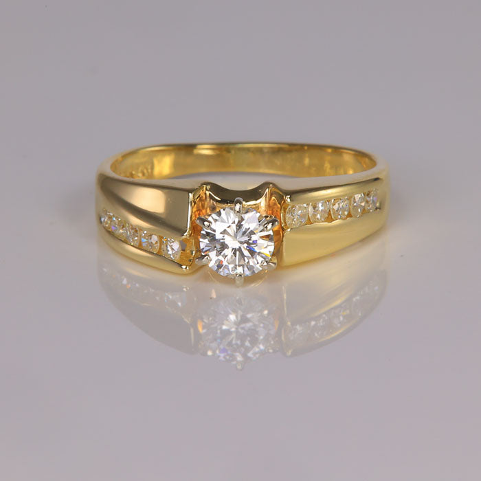 fine diamond and yellow gold ring