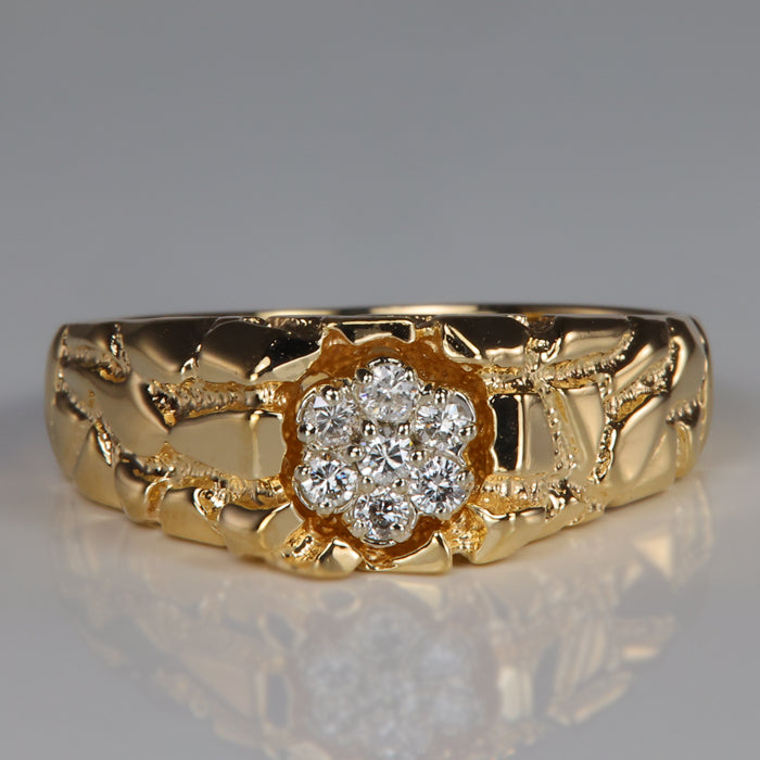 diamond and yellow gold estate ring