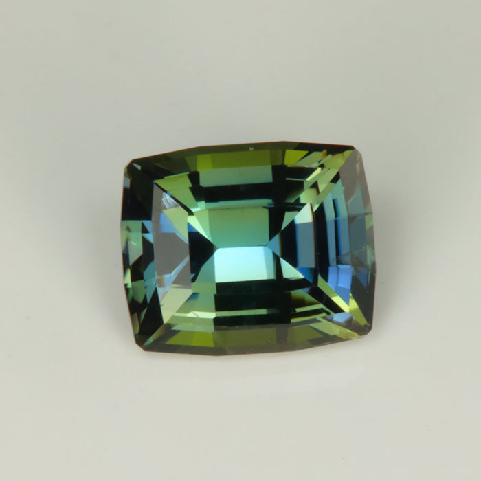 blue green tanzanite gemstone rare stepped antique cushion cut 