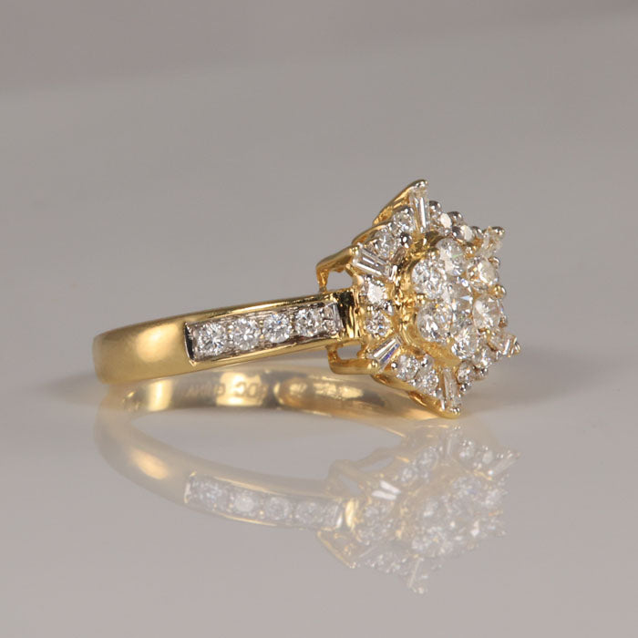 14k yellow gold ring with diamonds