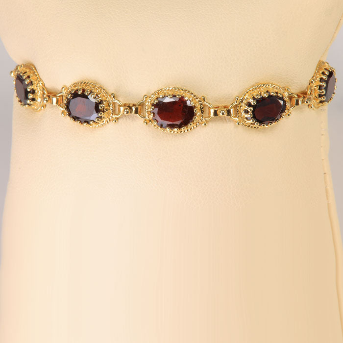 yellow gold garnet bracelet vintage