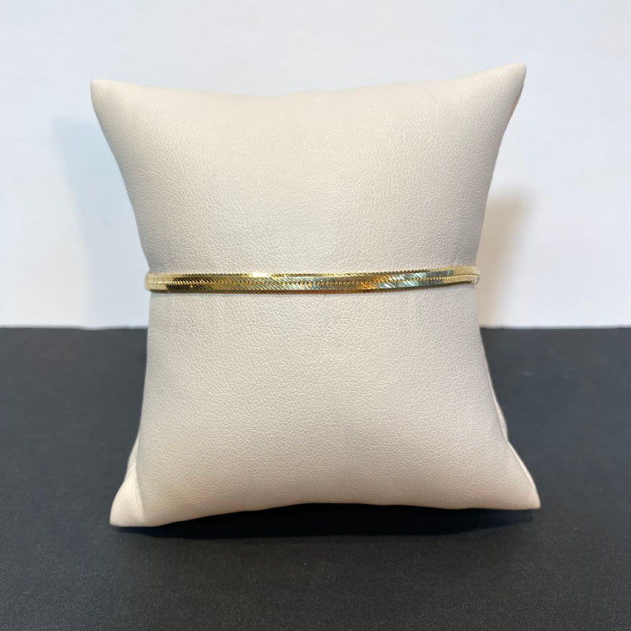 yellow gold herringbone bracelet