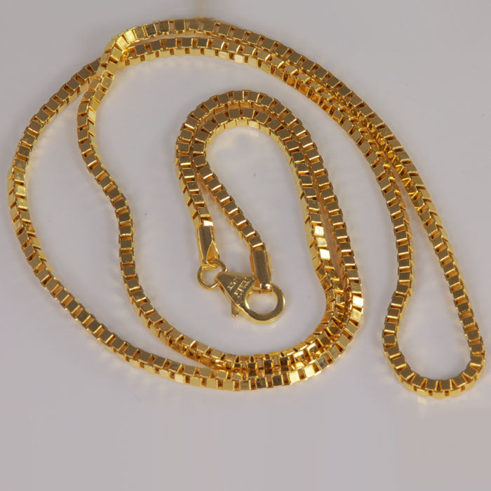yellow gold large box link chain