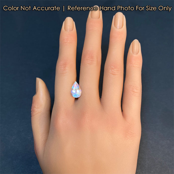 pear shape brilliant cut faceted moonstone gemstone