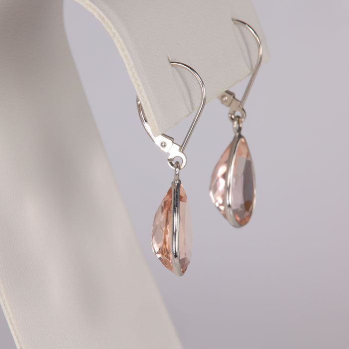 morganite earrings in white gold