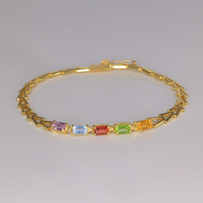 amethyst topaz garnet peridot citrine bracelet gemstones yellow gold