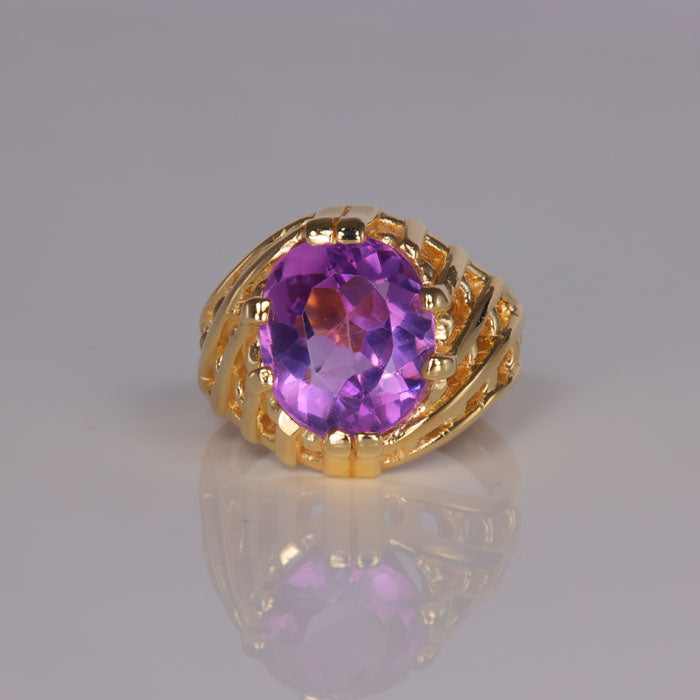 amethyst estate ring yellow gold 