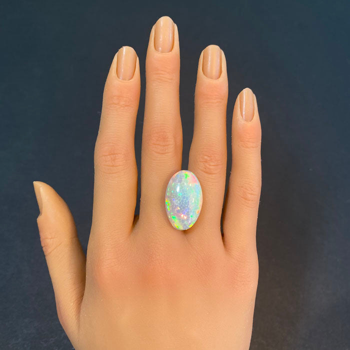 oval cabochon cut opal