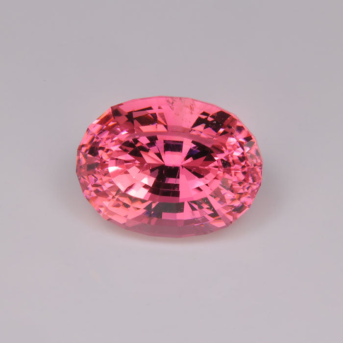 pink tourmaline oval step cut gemstone