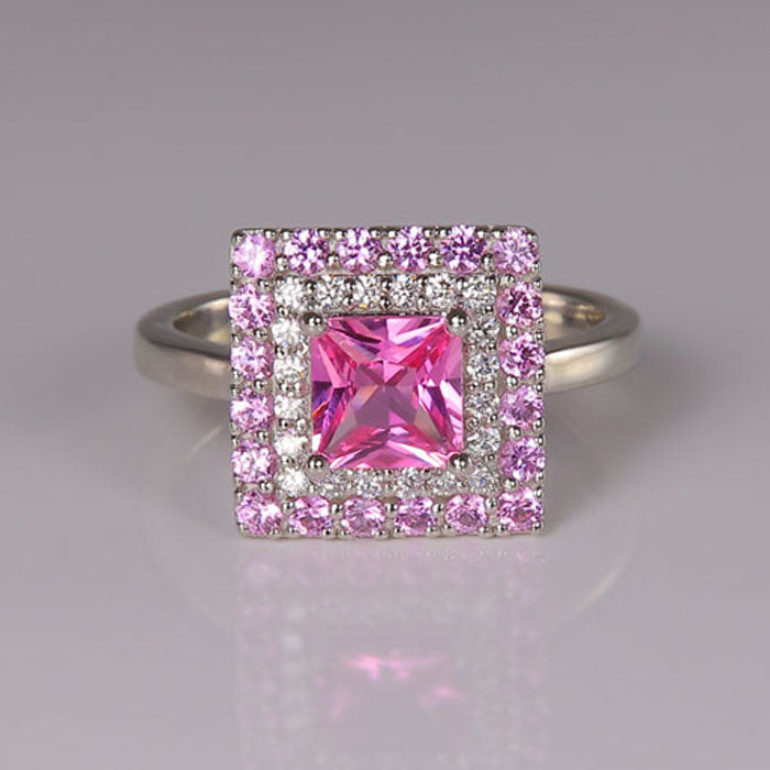 ring with pink sapphires and diamonds