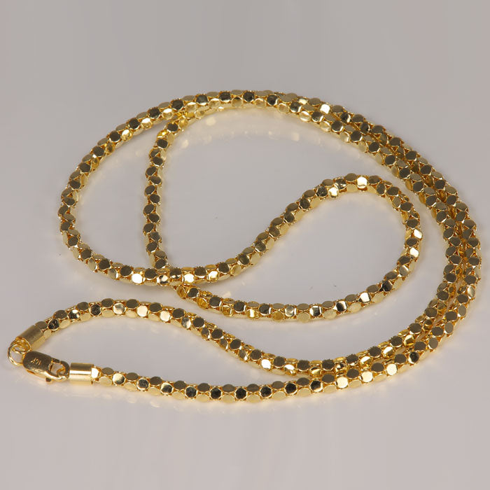 yellow gold popcorn link chain