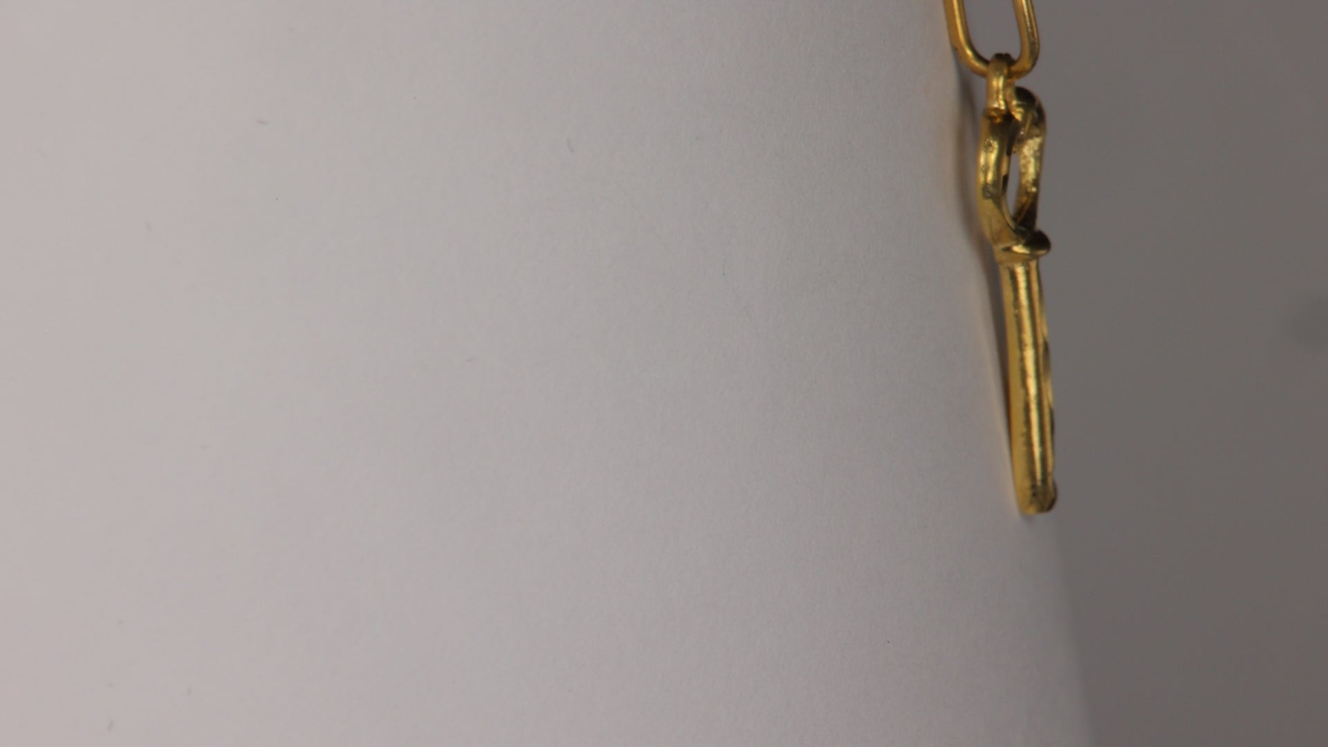 14K Yellow Gold Heart Key Pendant