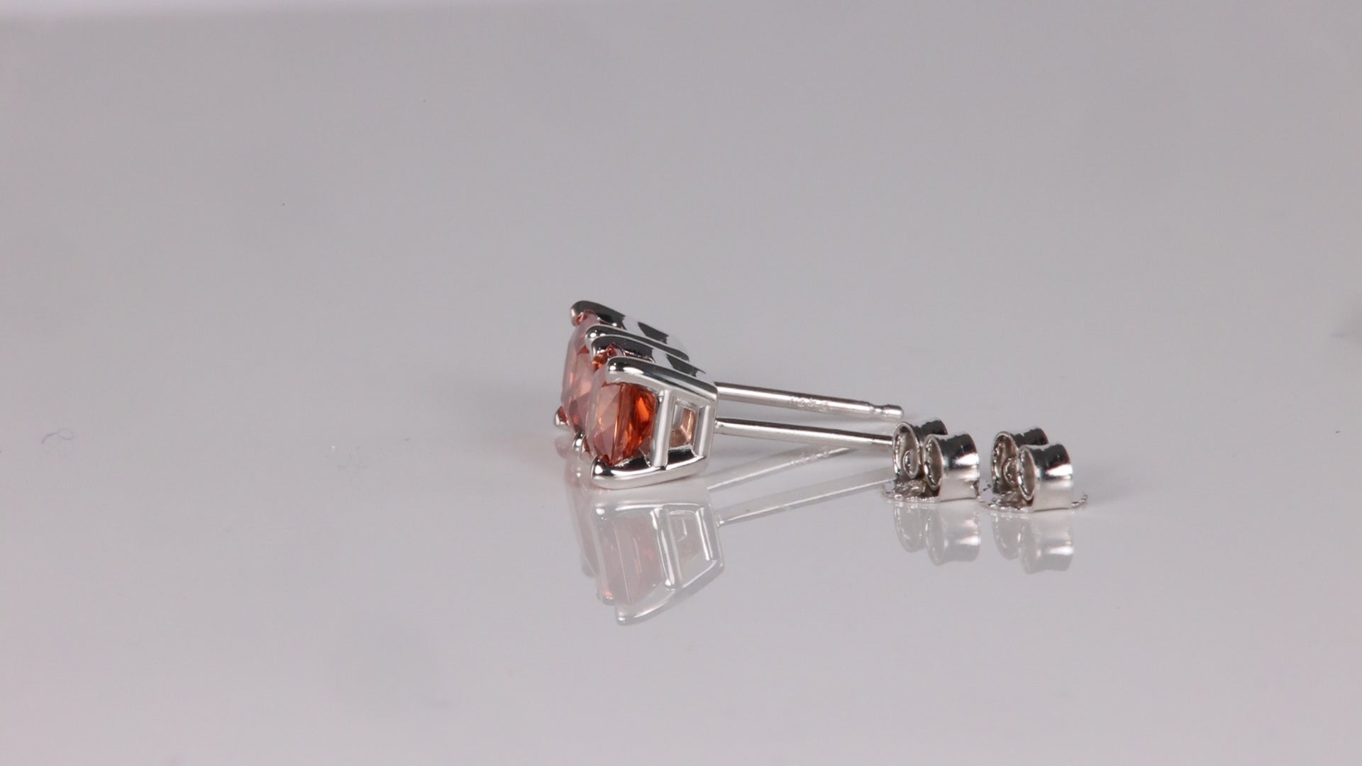 14K White Gold Princess Cut Imperial Zircon Earrings 1.63 Carats